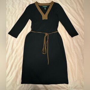 Ralph Lauren Black Dress  classic with Brown Accents